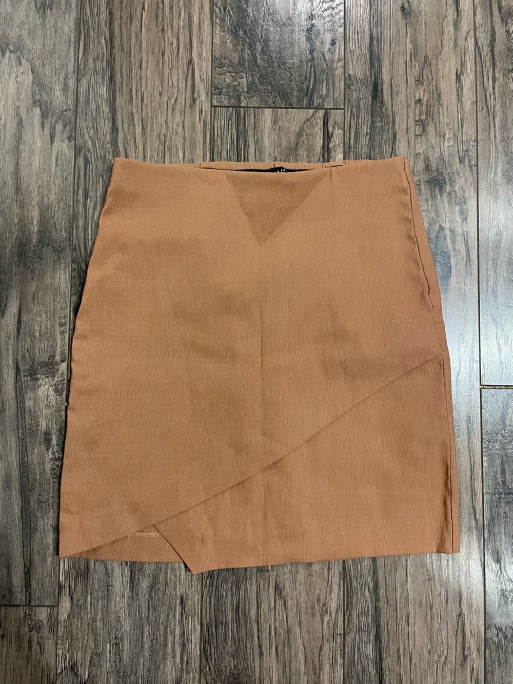Dynamite Rust Brown Asymmetrical Mini Skirt